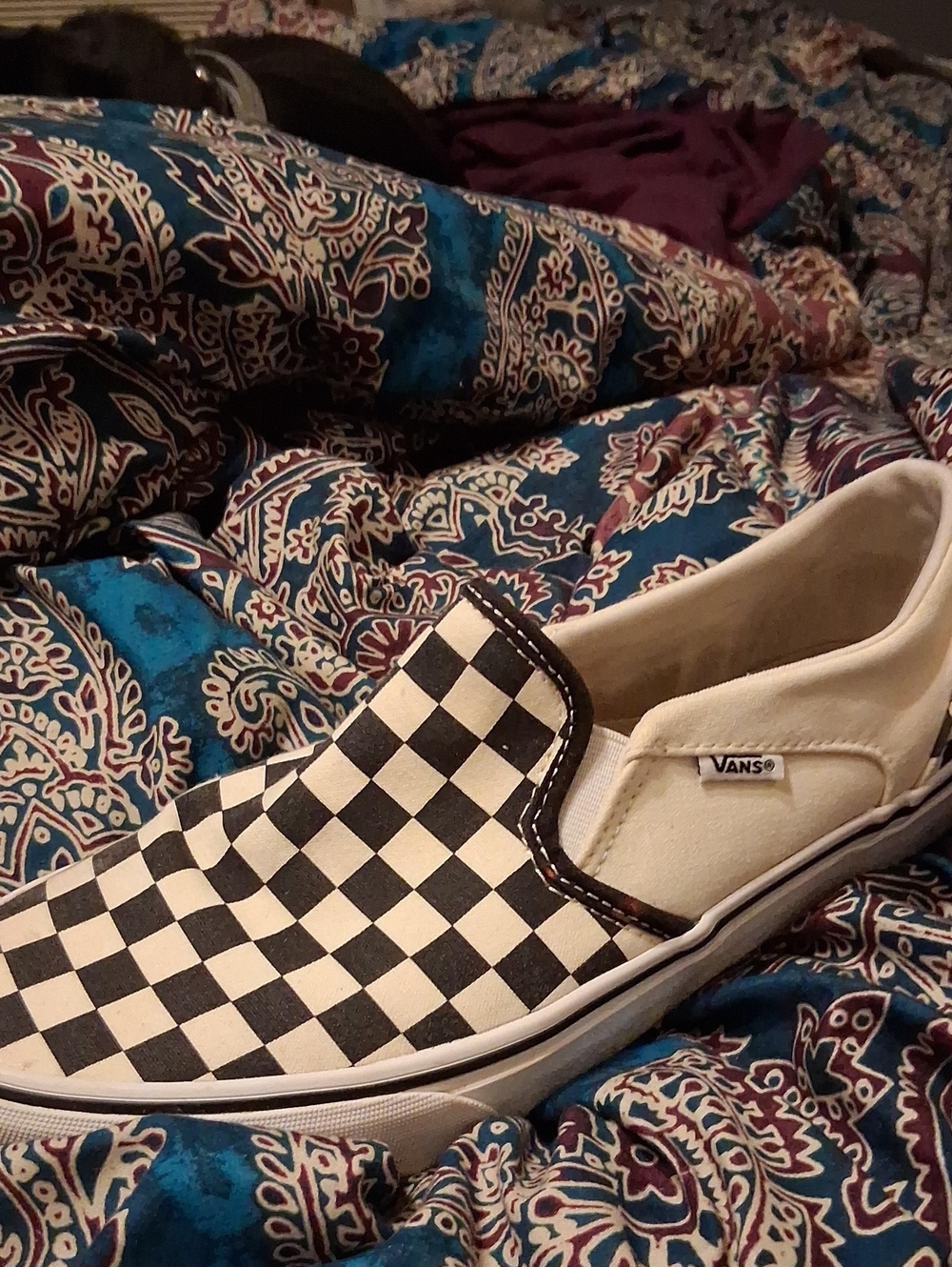Vans Checkerboard Slip-On in Black and White